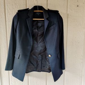 Rag & Bone Wool Navy Blazer with Epaulets